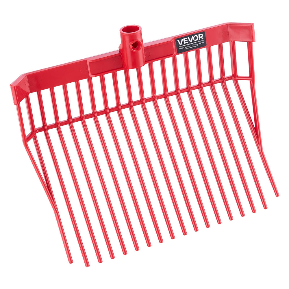 VEVOR fork head spreading mulch in garden for faster landscaping work