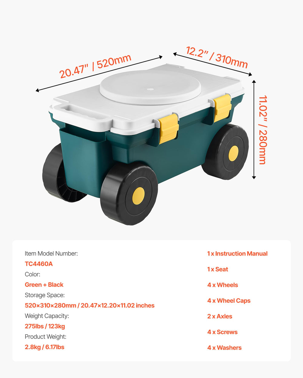 VEVOR wheels rolling on rough terrain providing stable mobility across lawns
