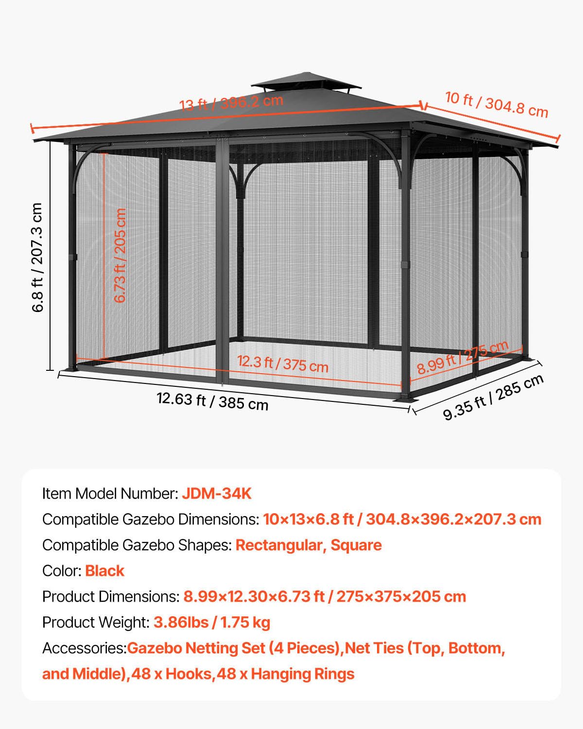 VEVOR rolled mesh folded compactly for convenient storage and transport