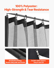 VEVOR hanging ring and plastic hook showing flexible mounting options