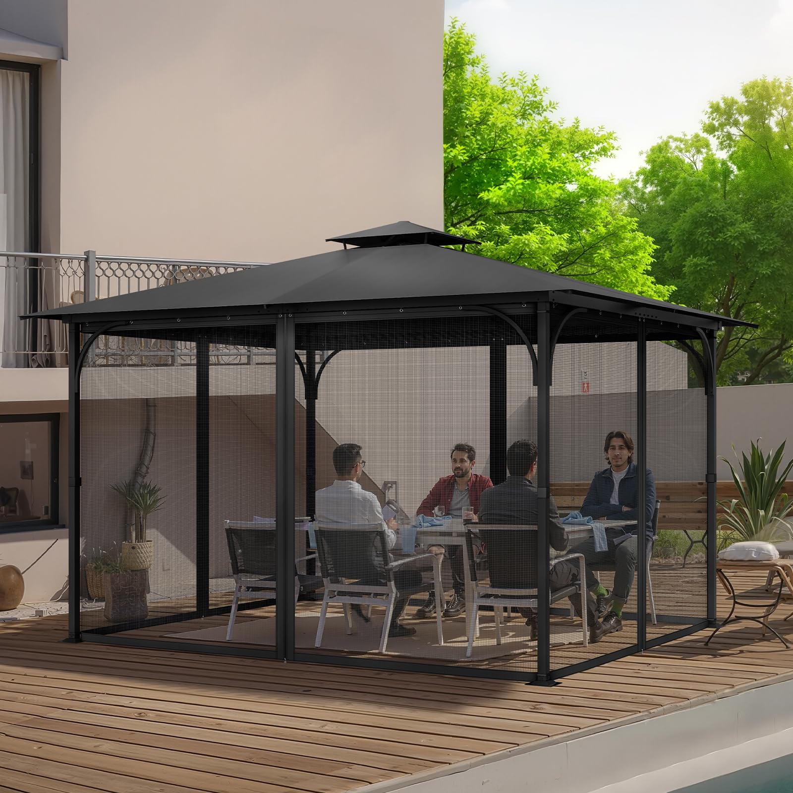 VEVOR netting beside chair illustrating correct size and scale for canopy