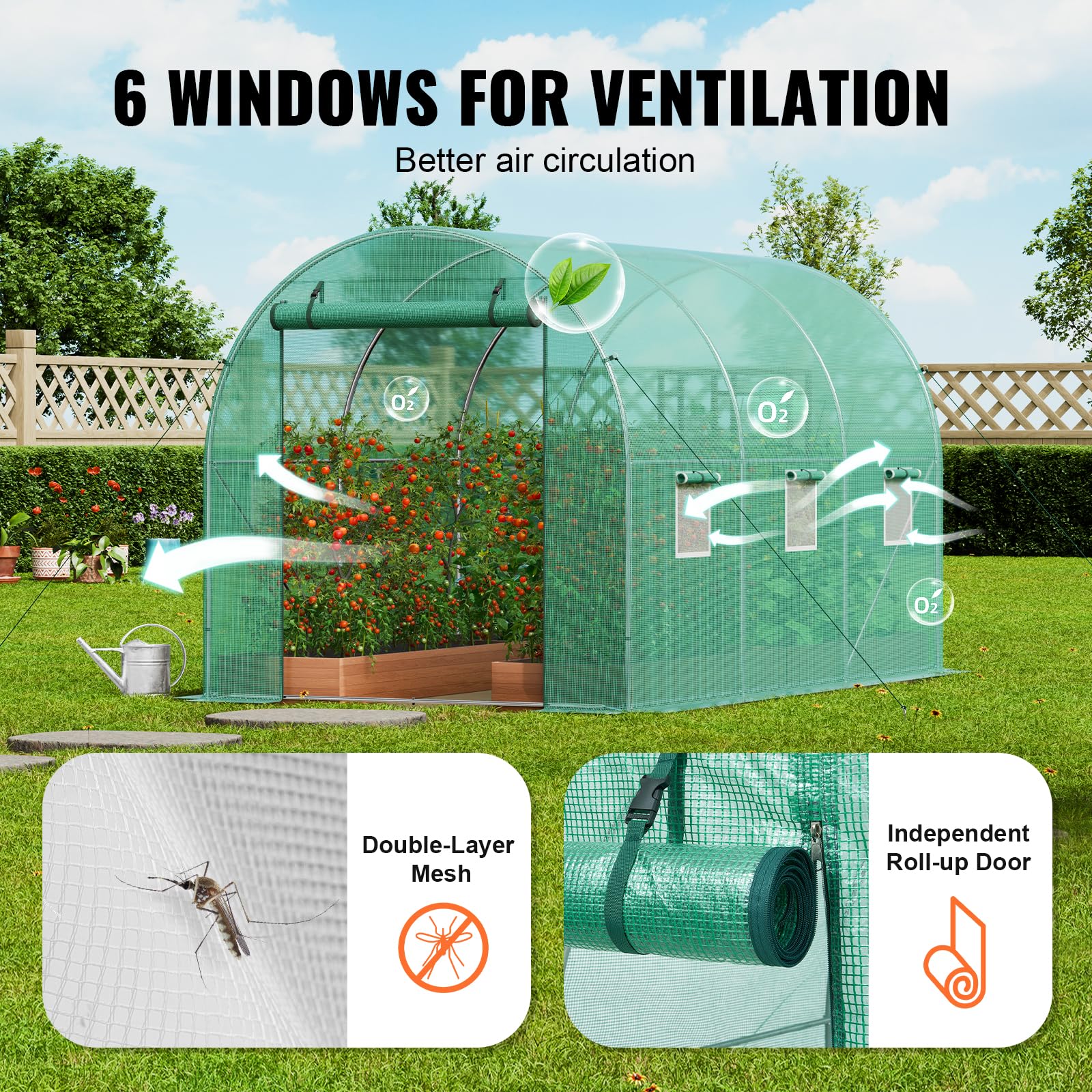 VEVOR interior with shelves showing organized planting and space optimization benefit