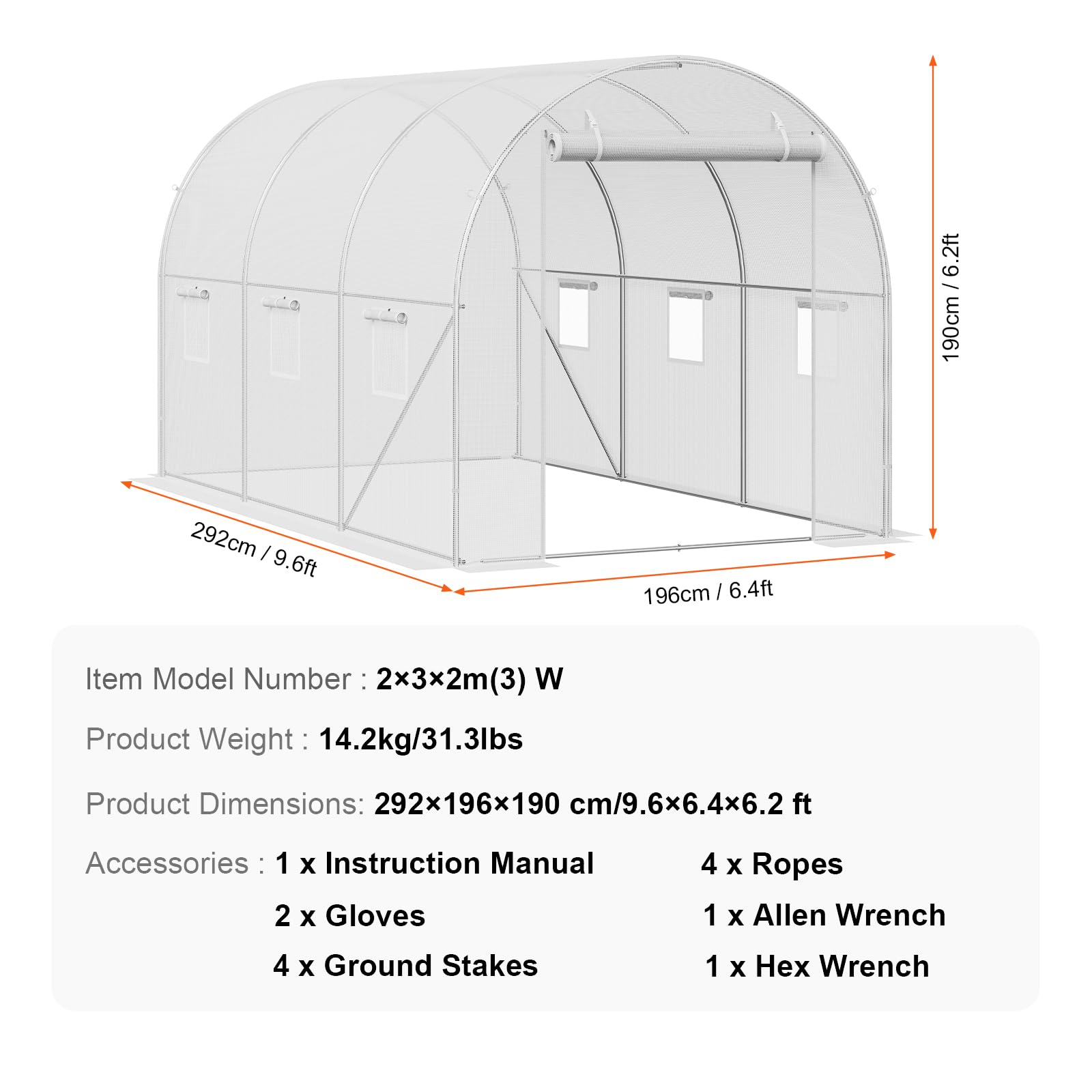 VEVOR greenhouse next to person showing scale and standing room