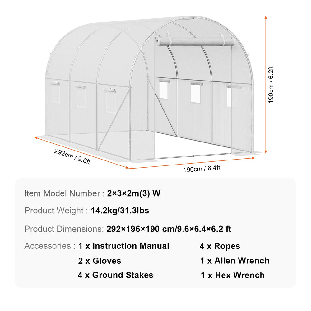 VEVOR greenhouse next to person showing scale and standing room