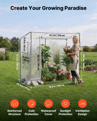 VEVOR greenhouse roll-up zipper door open for easy access and convenience