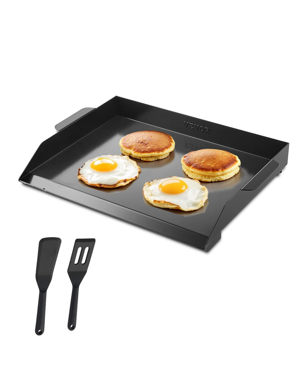 VEVOR griddle front view showing flat top and large cooking area for efficient meals