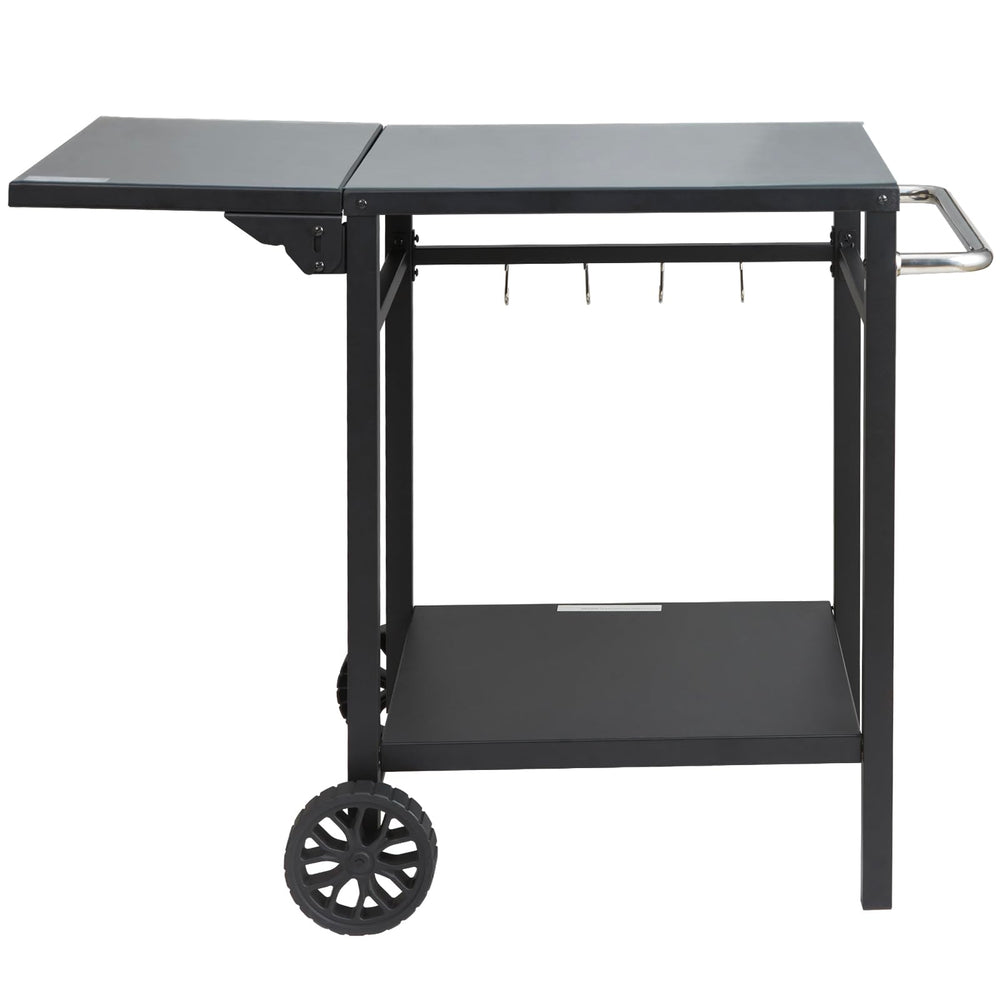 VEVOR outdoor lifestyle scene with cart used for backyard dining and serving guests