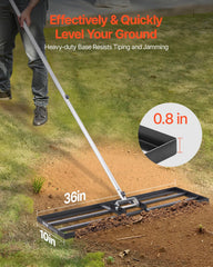 VEVOR close-up of 36x10 in carbon steel ground plate highlighting durability benefit