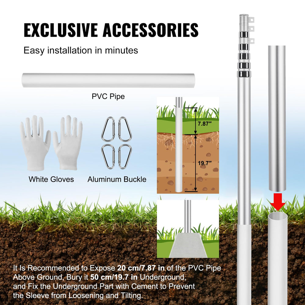 VEVOR PVC sleeve and ground mount kit pictured for simple installation