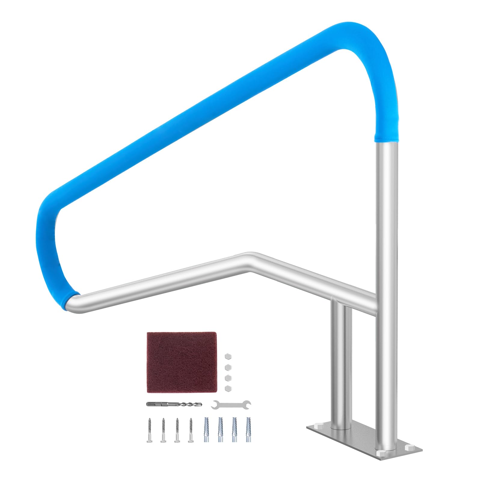 VEVOR handrail front view showing sleek finish and compact profile benefit safety