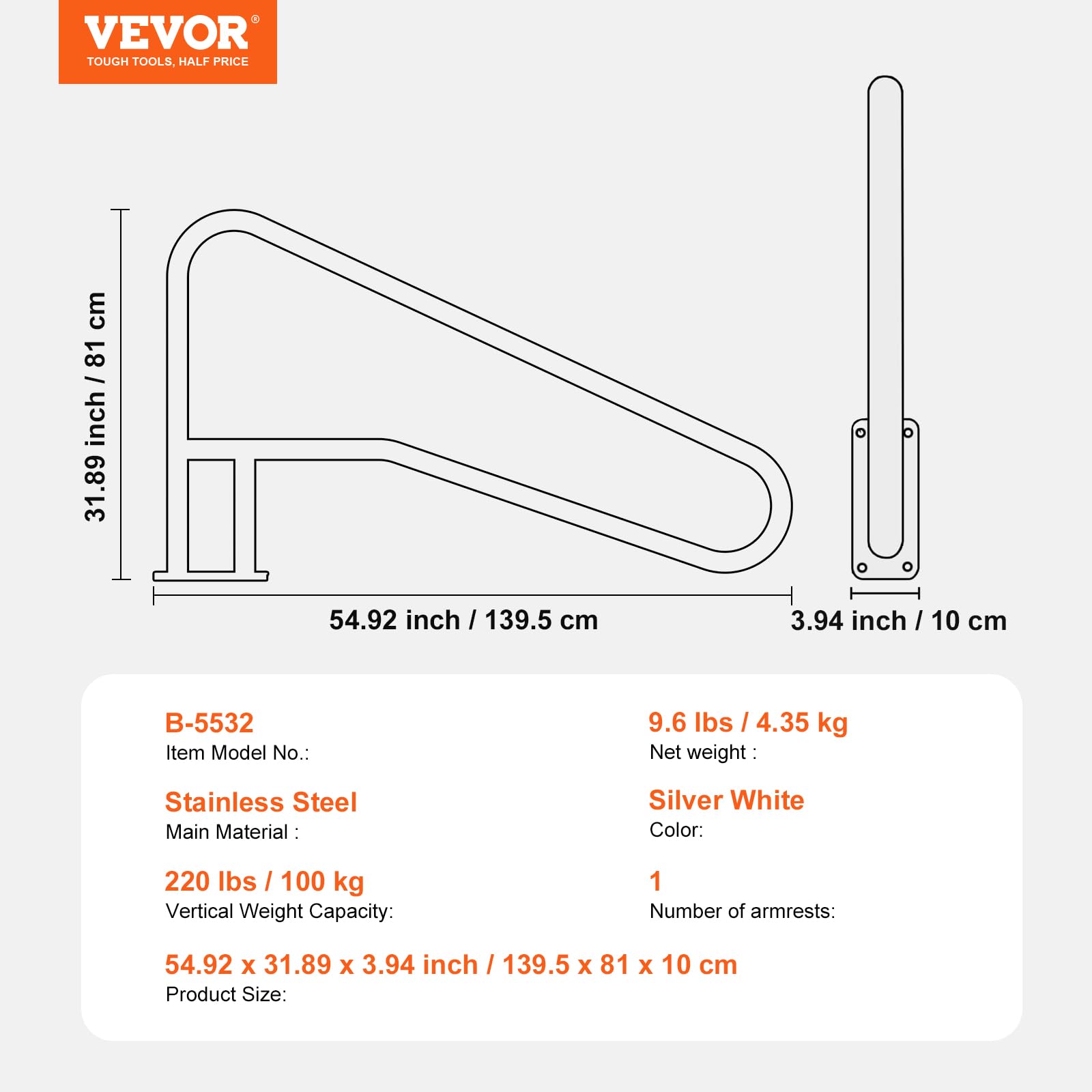 VEVOR handrail by outdoor spa showing elegant finish enhancing pool aesthetics