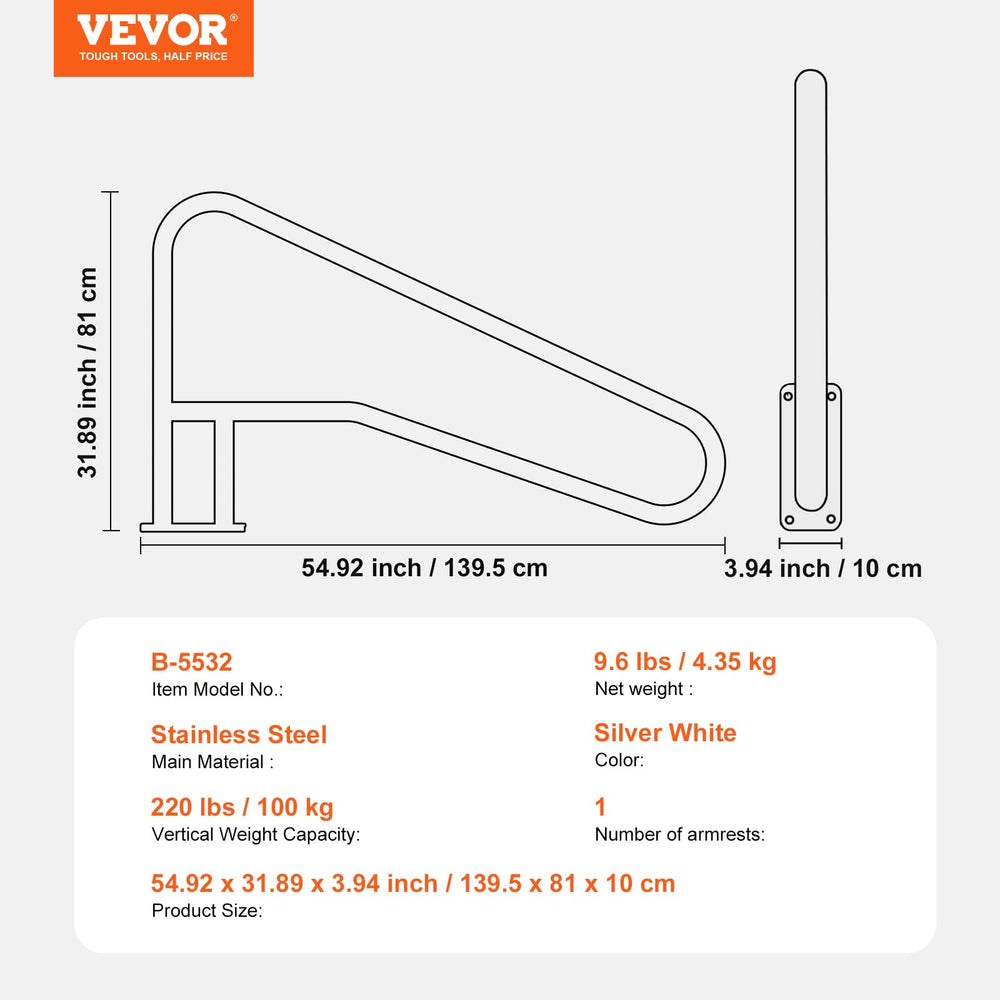 VEVOR handrail by outdoor spa showing elegant finish enhancing pool aesthetics