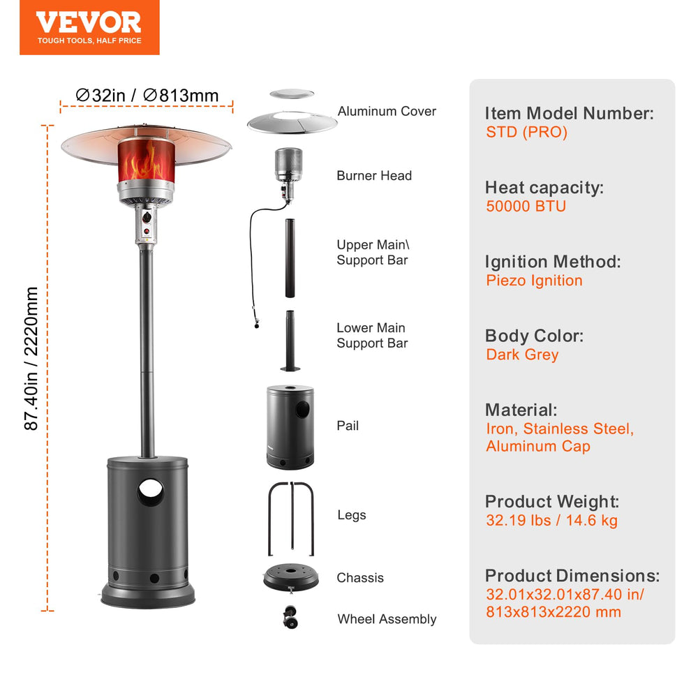 VEVOR beside chair for scale showing height and coverage