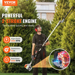 VEVOR hedge blade close-up showing sharp teeth for clean, precise hedge shaping