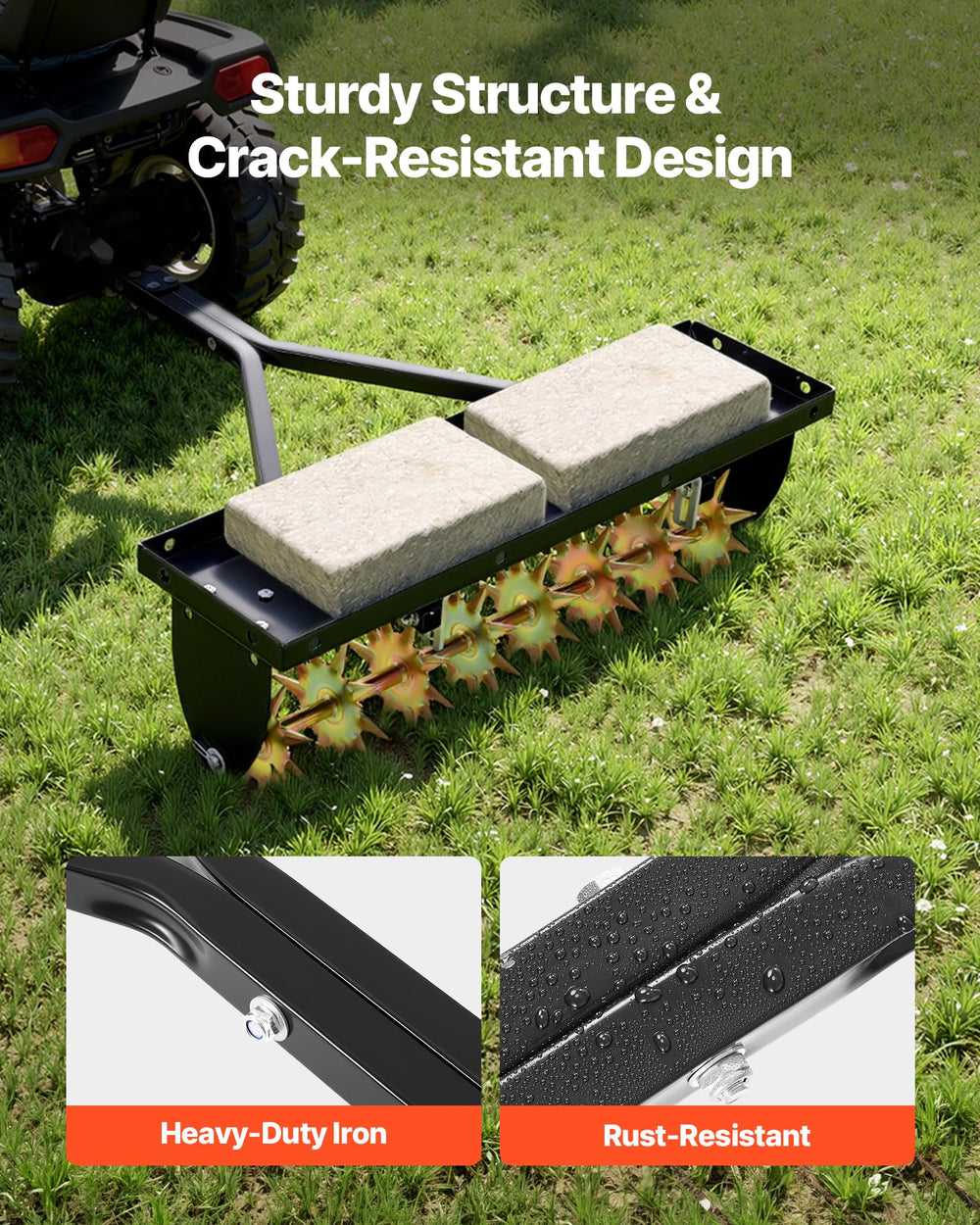 VEVOR hitch connection illustrating universal fit with tractors