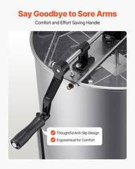 VEVOR ergonomic crank handle detail showing anti‑slip grip and comfortable turning benefit