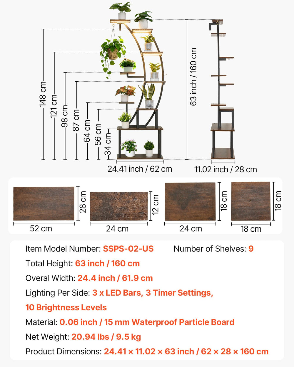 VEVOR metal hook holding a hanging planter for versatile display and storage