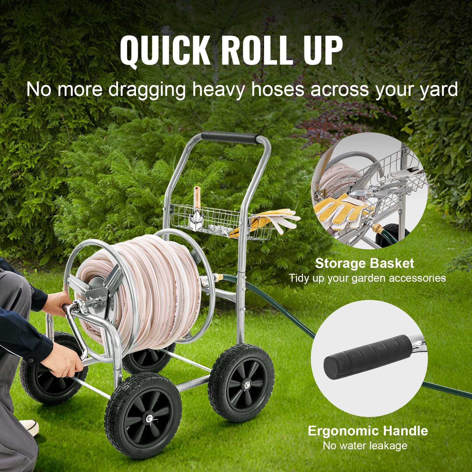 VEVOR detailed 10 inch PU wheel ensuring smooth terrain movement