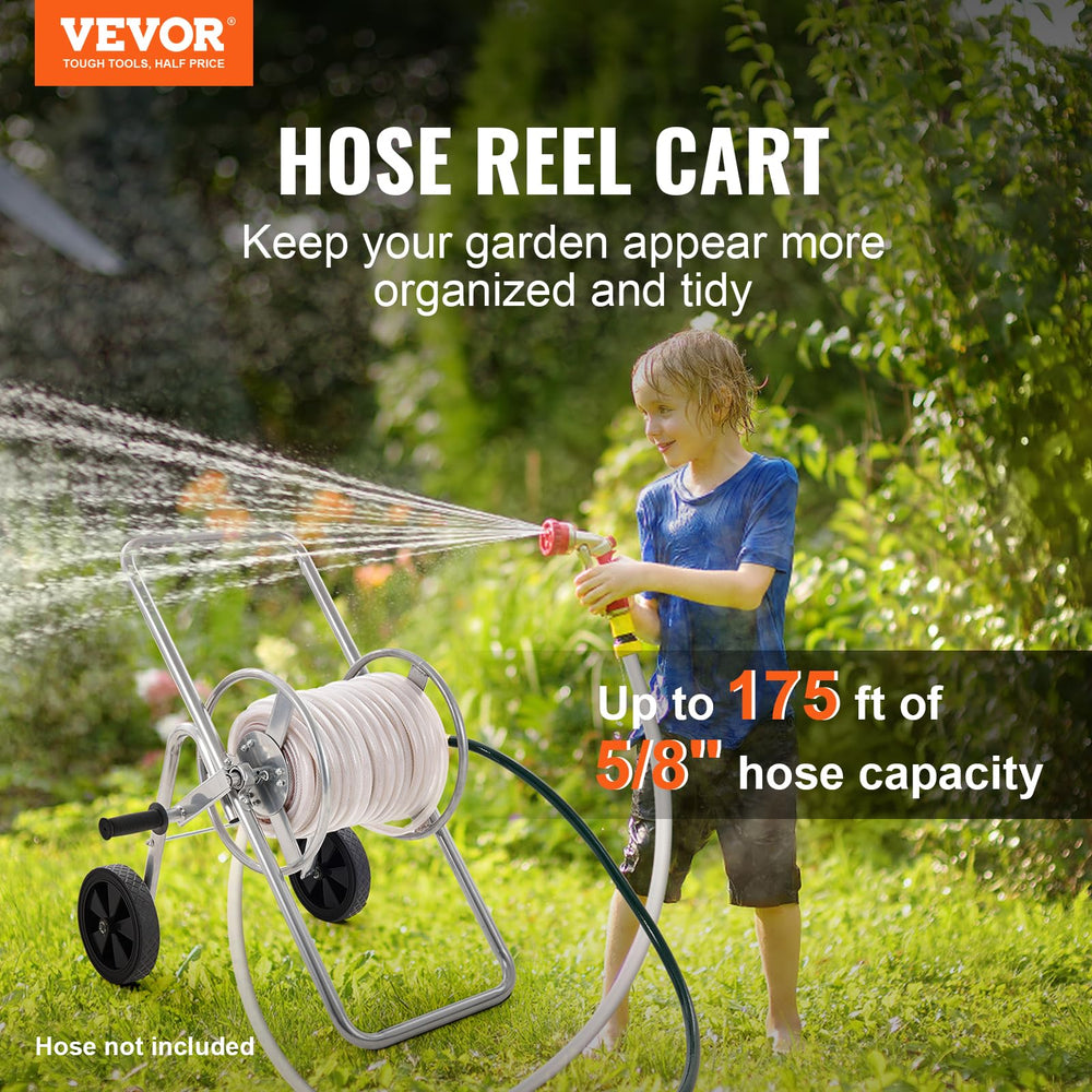 VEVOR side profile of cart highlighting low center of gravity and sturdy tubular steel
