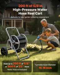 VEVOR widened drum detail illustrating large-capacity hose storage benefit