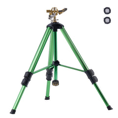 VEVOR front view showing sprinkler on tripod for broad yard coverage