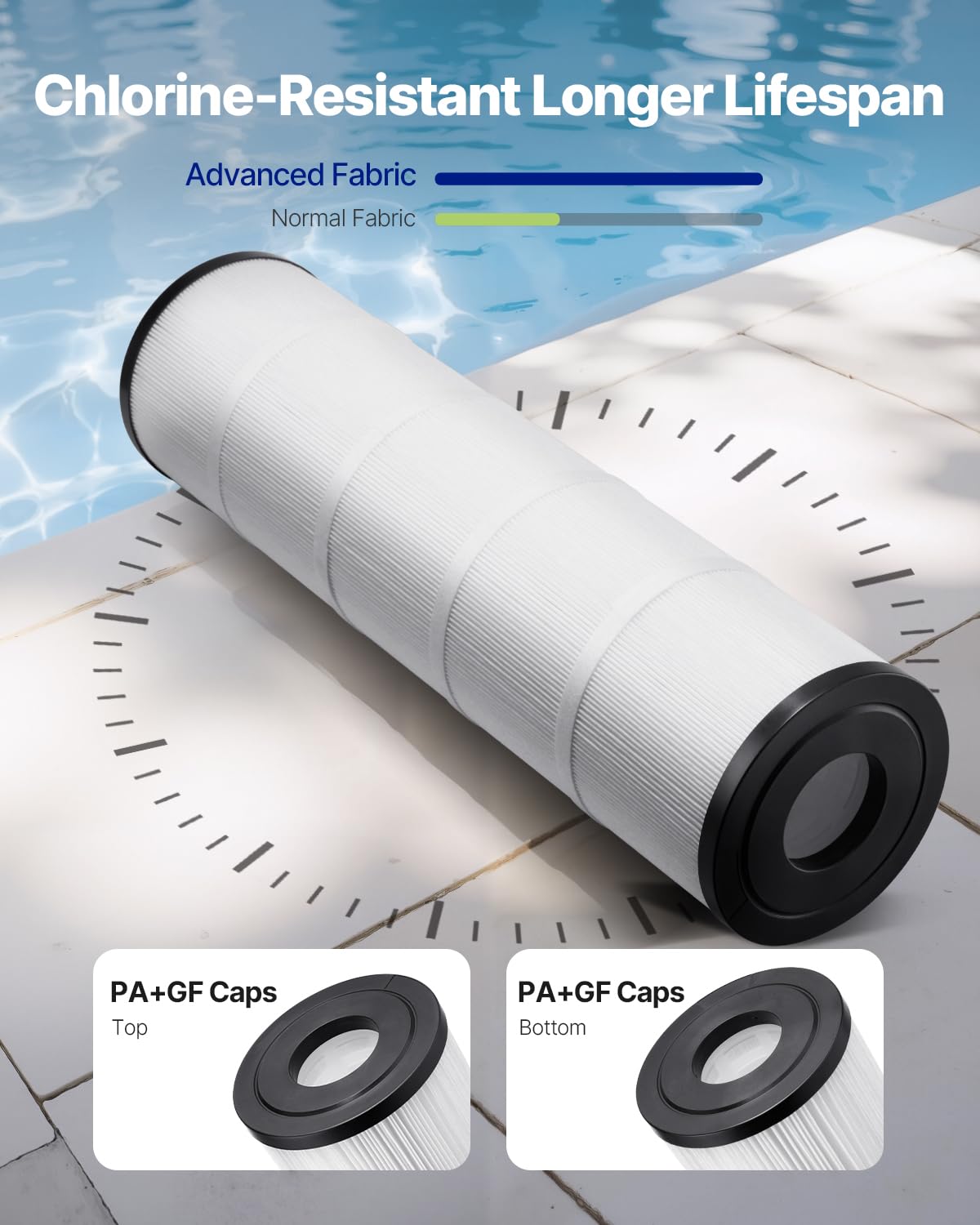 VEVOR cartridge installed in a pool filter housing for easy replacement