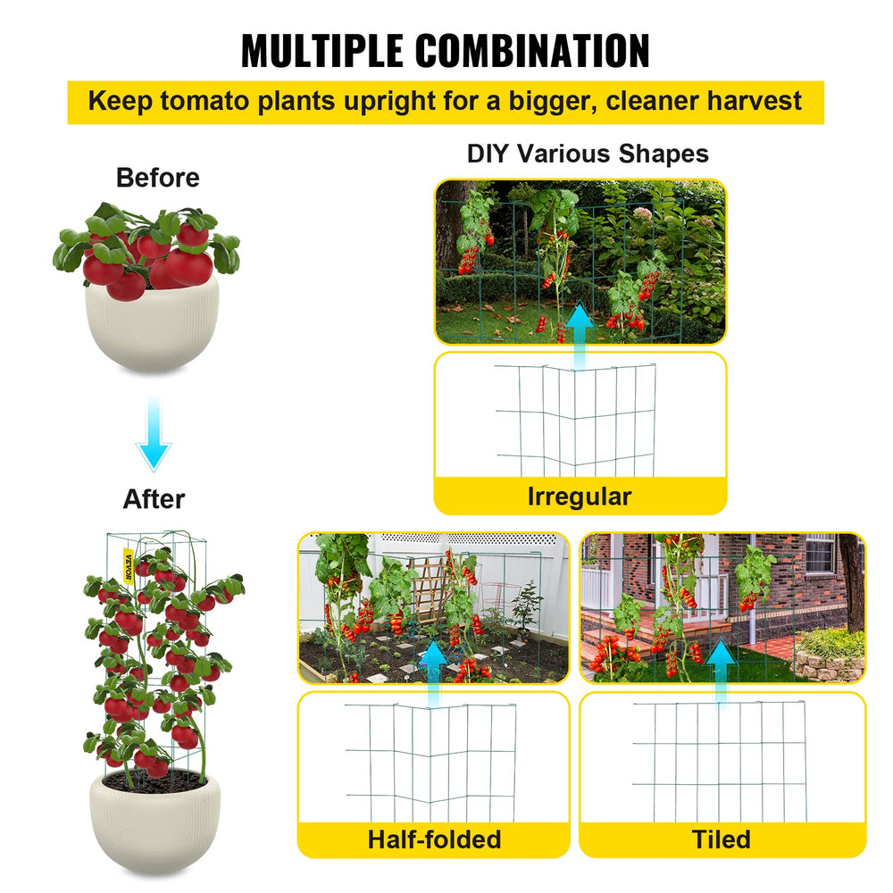 VEVOR cage supporting a tomato plant for easier harvesting benefit
