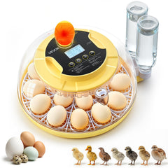 VEVOR incubator front view showing compact design and clear benefits