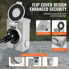 VEVOR inlet box mounted outdoors demonstrating rust resistance and protection