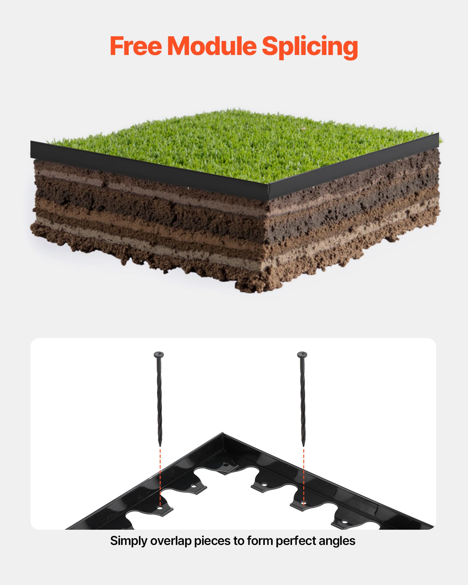VEVOR curved garden edge around flowerbed demonstrating flexible layout options