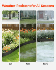 VEVOR installed edging forming a curved garden bed offering tidy lawn separation benefit