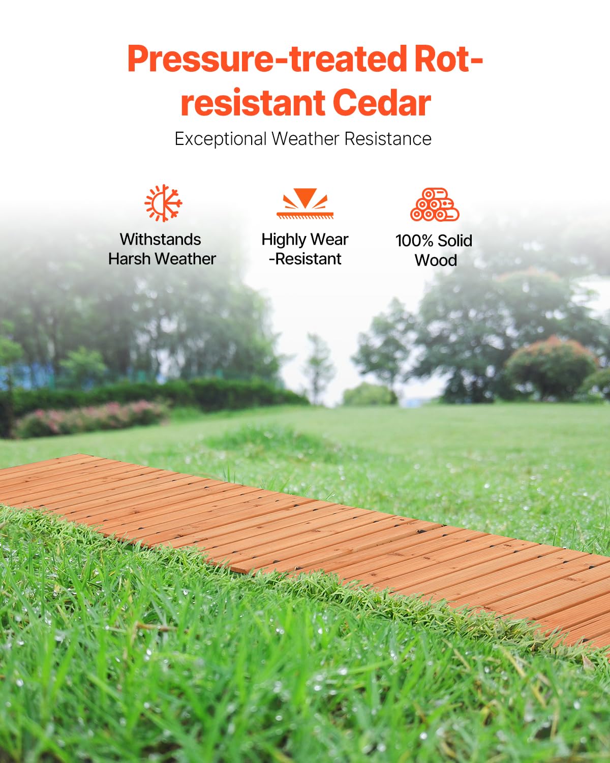 VEVOR installed garden pathway creating a stable, clean walking surface outdoors