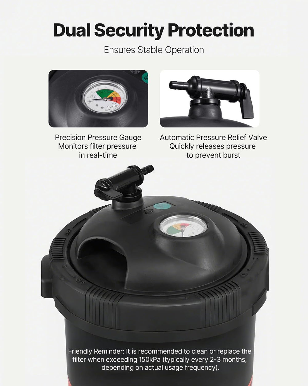 VEVOR installed on an inground pool demonstrating compatibility and clean integration