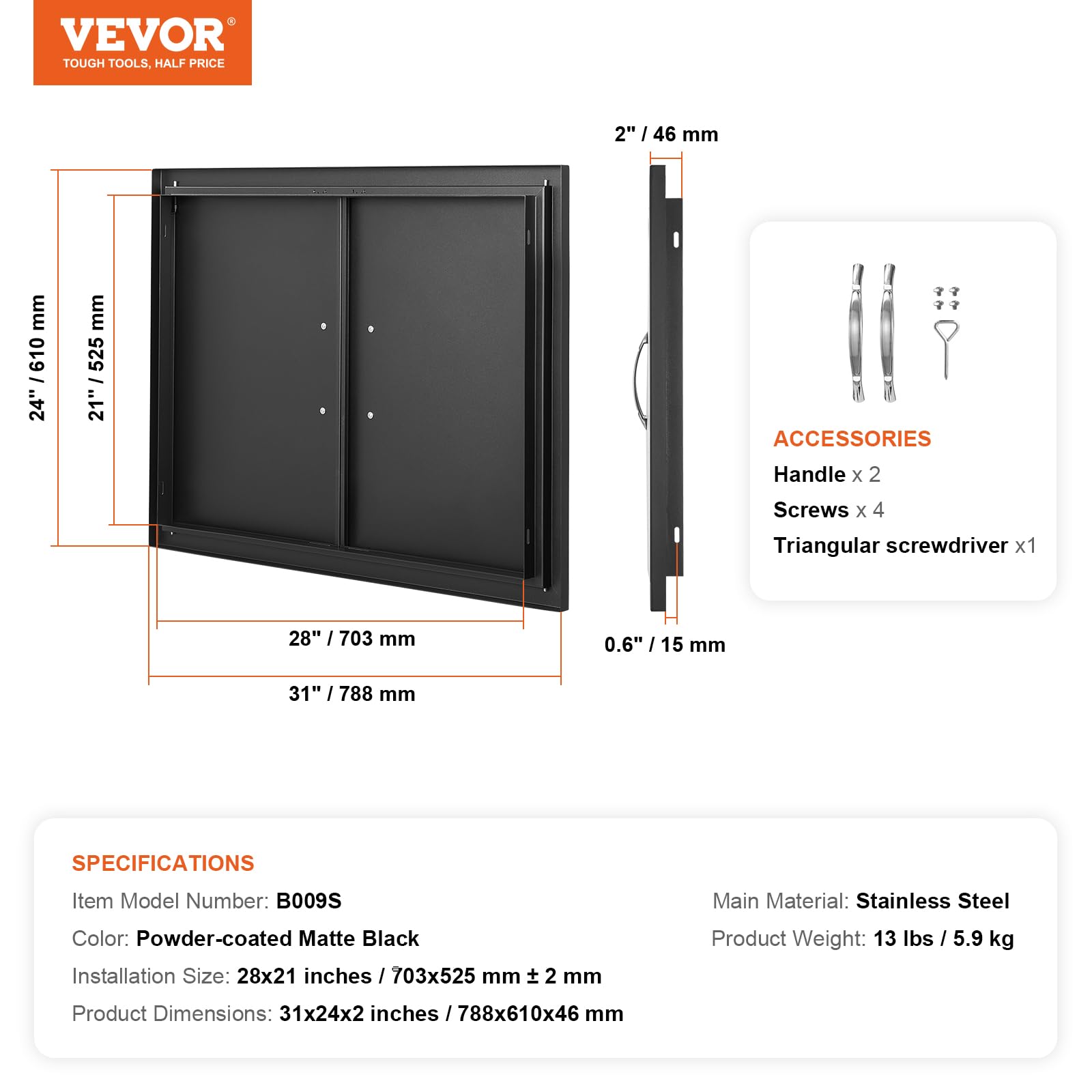 VEVOR installed on an outdoor BBQ island demonstrating integrated, professional appearance