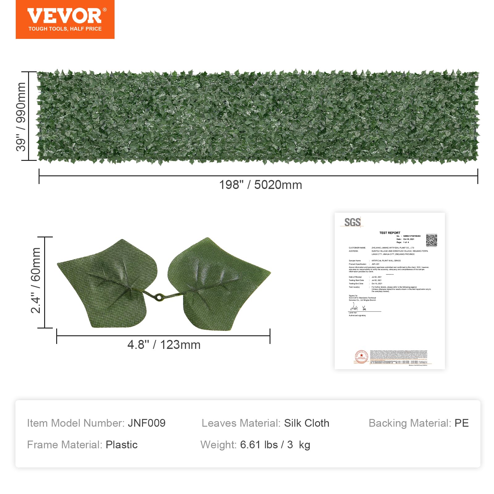 VEVOR detailed shot of PE mesh backing showing airflow and support