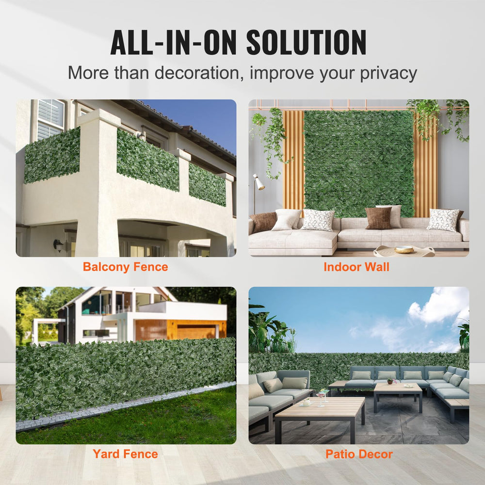 VEVOR ivy panel shown next to a person to demonstrate 39 x 198 inch scale