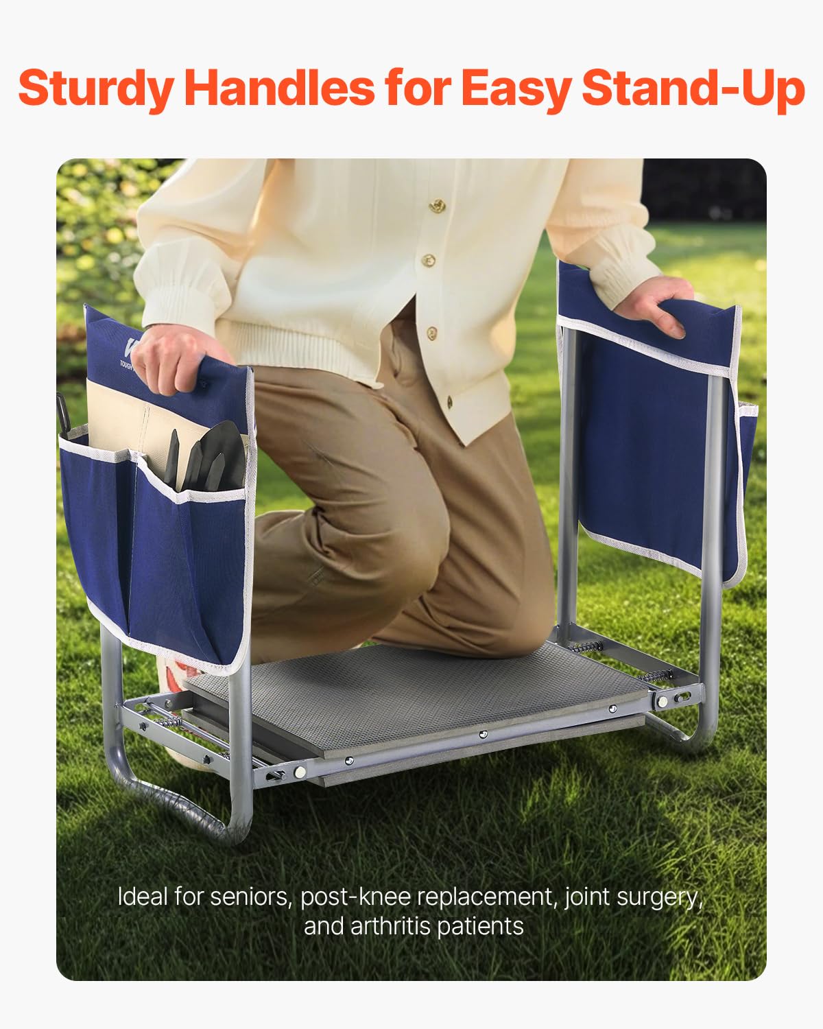 VEVOR folded flat kneeler for compact storage and easy transport in trunks or sheds