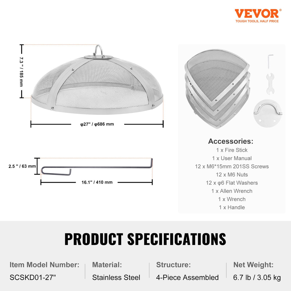VEVOR packaging close-up of screws and label for straightforward setup