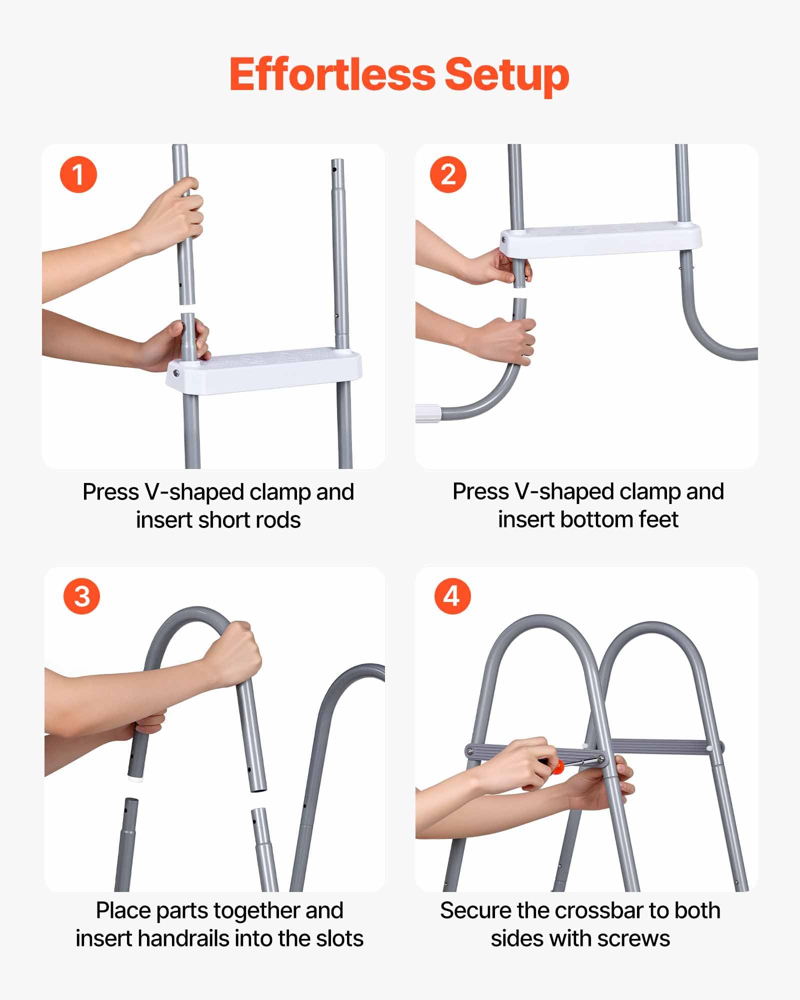 VEVOR packaging with included screws and parts for quick, tool-friendly assembly
