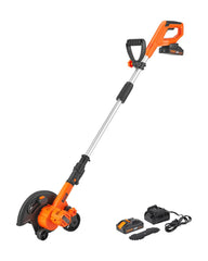 VEVOR front view of cordless lawn edger showing compact design and balance