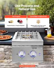 VEVOR LED control knobs lit at night for precise flame control and improved visibility