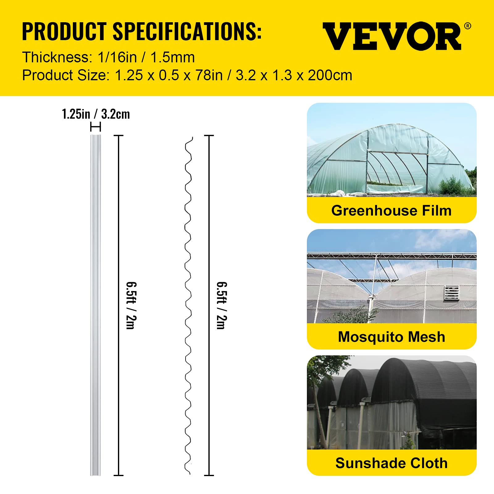 VEVOR channel beside tape measure showing 6.56 ft length for planning and cutting