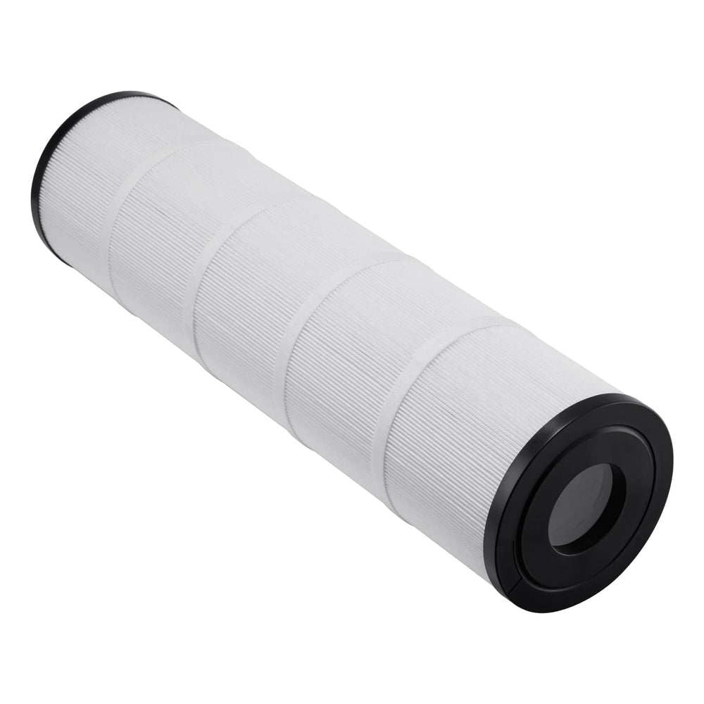 VEVOR cartridge near backyard pool illustrating clear water benefit