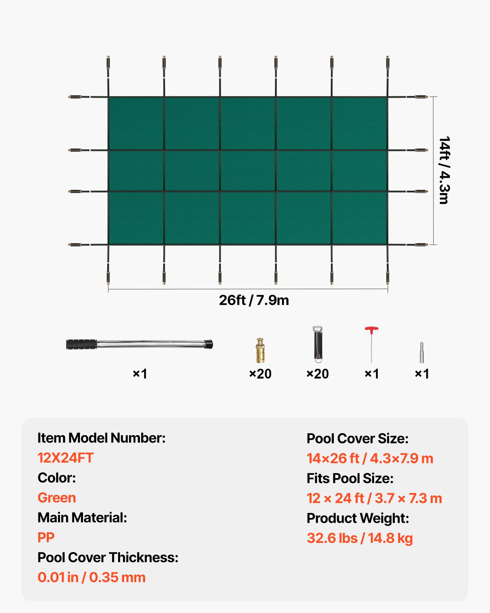 VEVOR cover in backyard winter setting showing clean pool protection and visual peace benefit