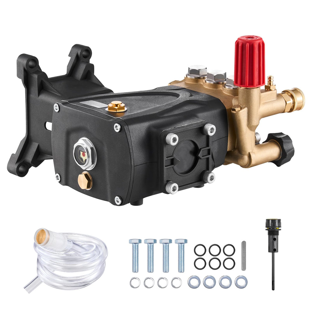 VEVOR pump in driveway cleaning scene illustrating improved cleaning speed and surface preparation