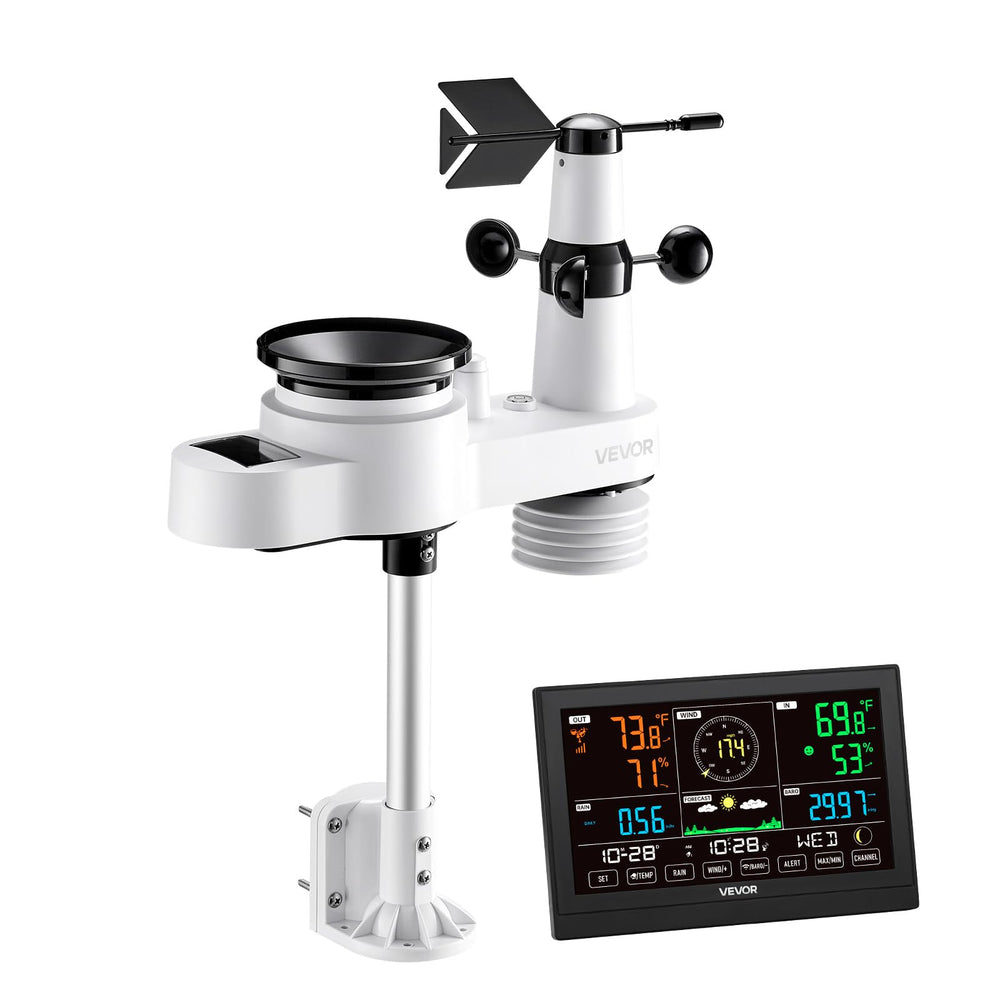 VEVOR weather station installed in garden showing practical outdoor monitoring benefit