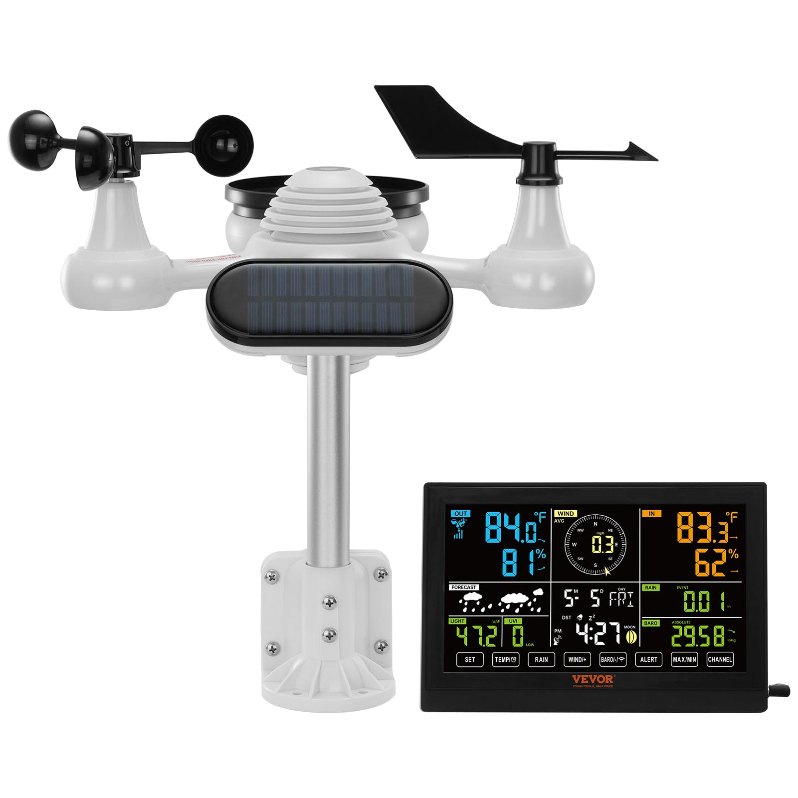 VEVOR lifestyle garden view with console giving accessible home weather insights