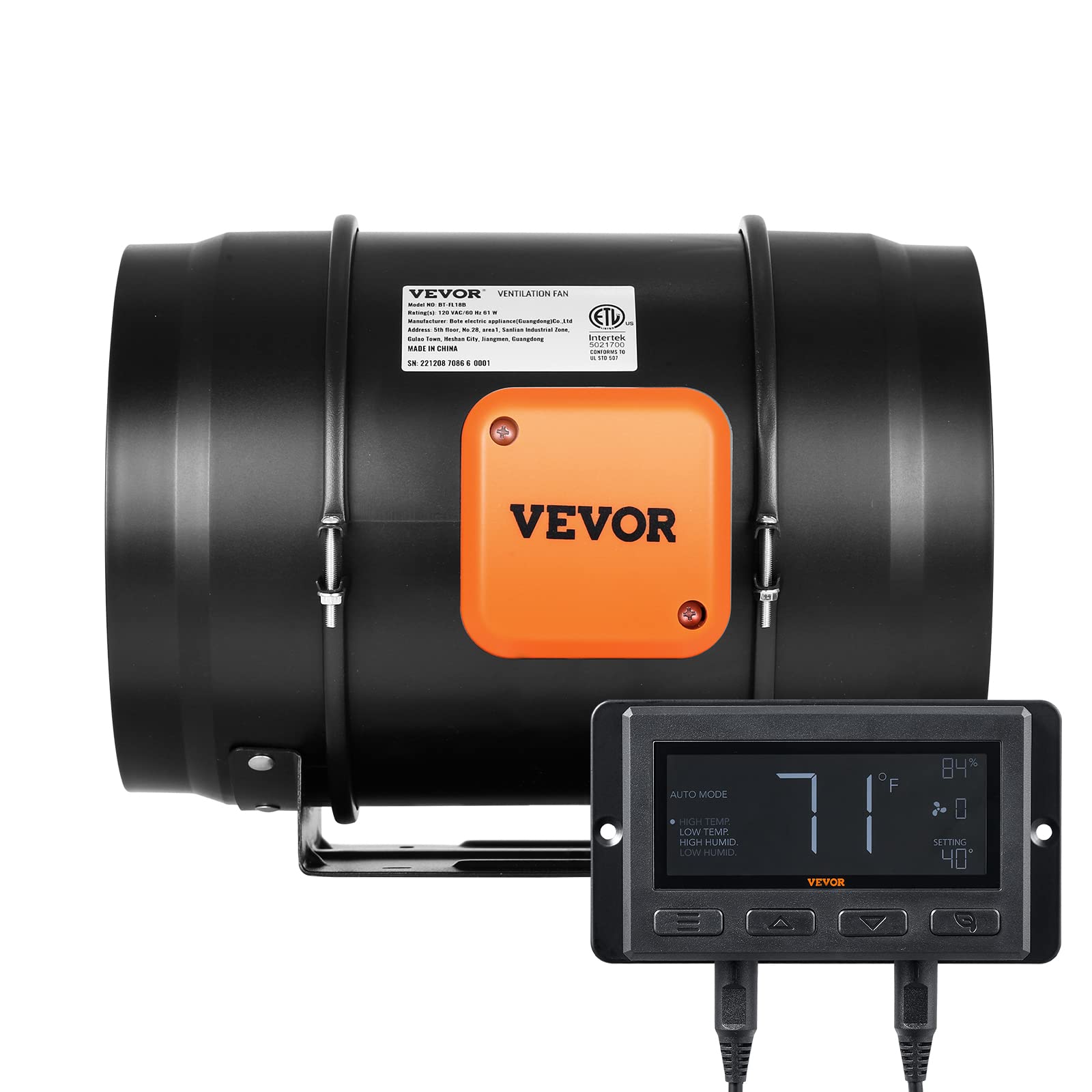 VEVOR fan installed in a basement scene providing discreet home ventilation