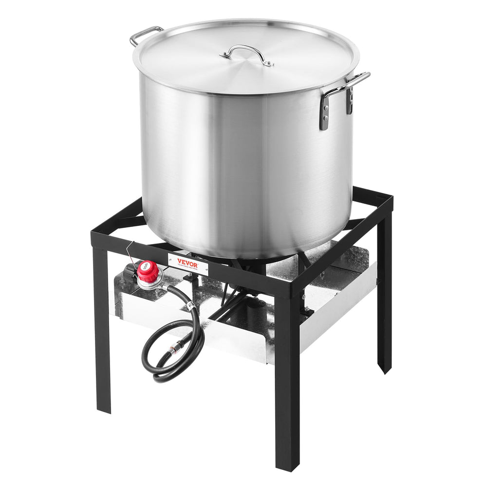 VEVOR outdoor lifestyle scene with family enjoying seafood boil showing social cooking advantage