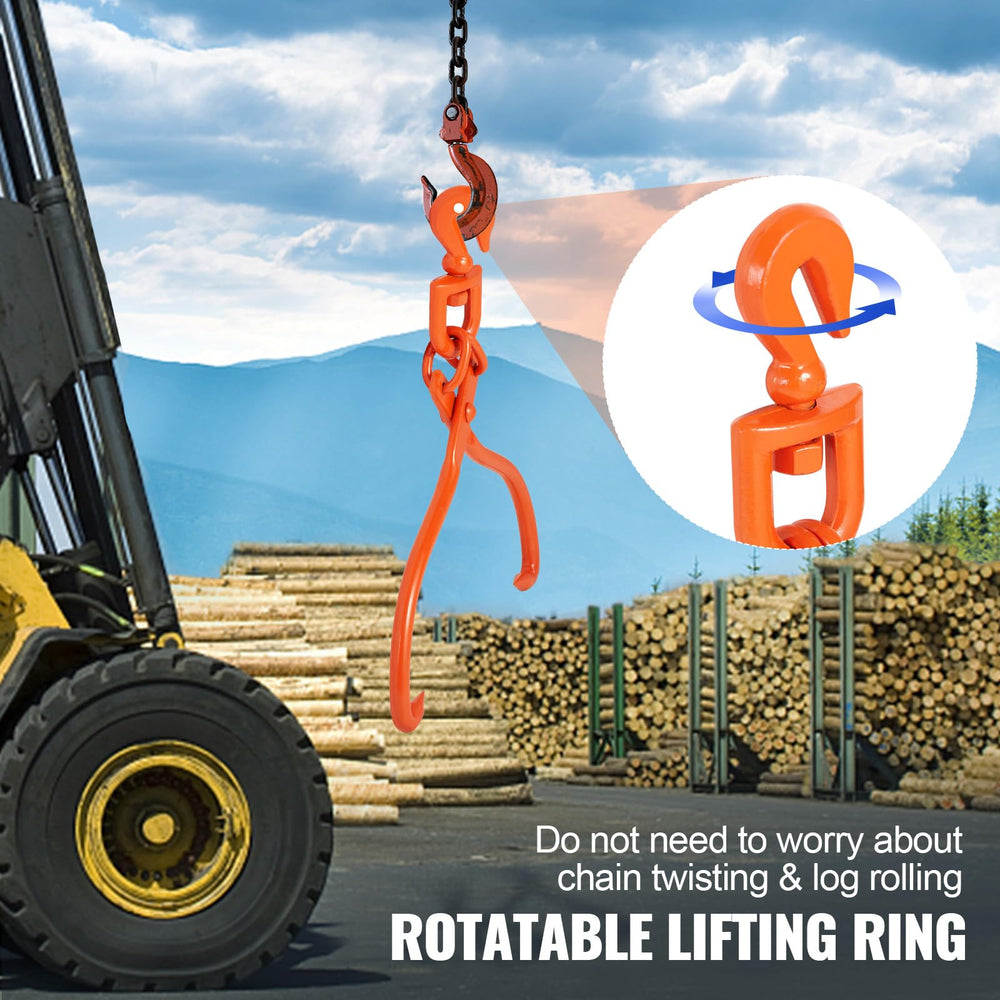 VEVOR tongs gripping a large log in field for efficient dragging and handling